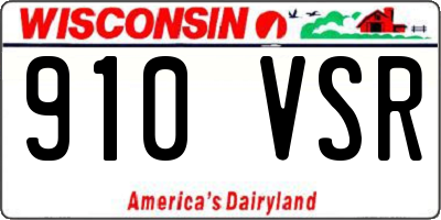 WI license plate 910VSR