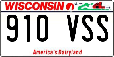 WI license plate 910VSS