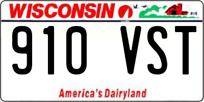 WI license plate 910VST