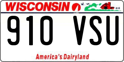 WI license plate 910VSU