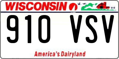 WI license plate 910VSV