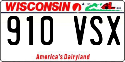 WI license plate 910VSX