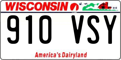 WI license plate 910VSY