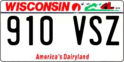 WI license plate 910VSZ