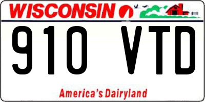 WI license plate 910VTD