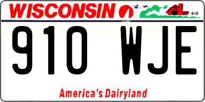 WI license plate 910WJE