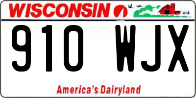 WI license plate 910WJX