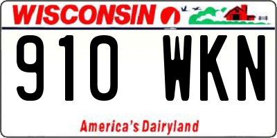 WI license plate 910WKN