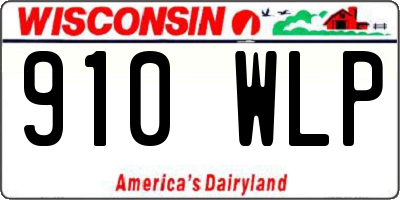 WI license plate 910WLP