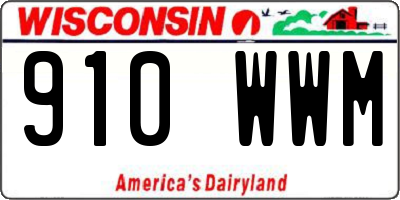 WI license plate 910WWM