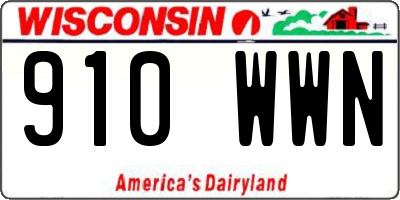 WI license plate 910WWN