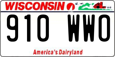 WI license plate 910WWO