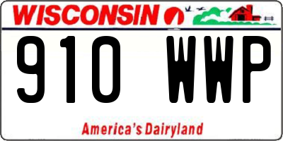 WI license plate 910WWP