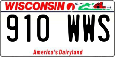 WI license plate 910WWS