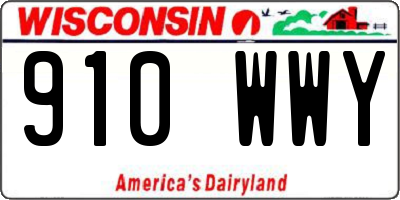 WI license plate 910WWY