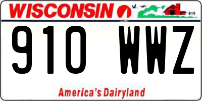 WI license plate 910WWZ