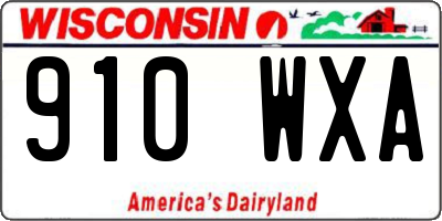 WI license plate 910WXA