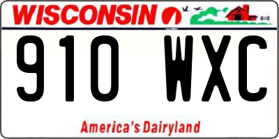 WI license plate 910WXC