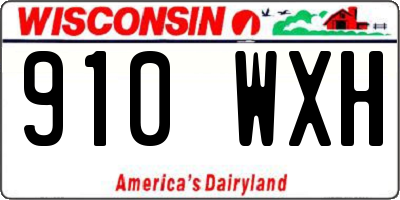 WI license plate 910WXH