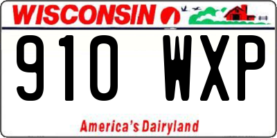 WI license plate 910WXP