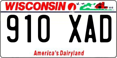 WI license plate 910XAD