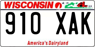 WI license plate 910XAK