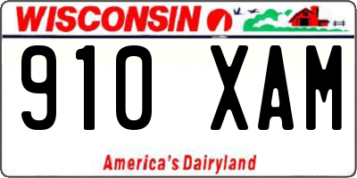 WI license plate 910XAM