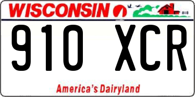 WI license plate 910XCR