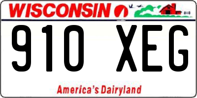 WI license plate 910XEG