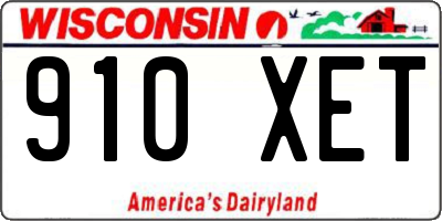 WI license plate 910XET