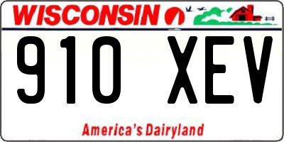 WI license plate 910XEV