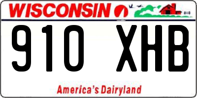 WI license plate 910XHB