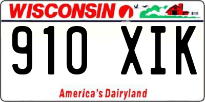 WI license plate 910XIK