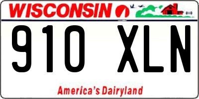 WI license plate 910XLN