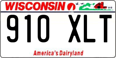 WI license plate 910XLT