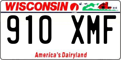 WI license plate 910XMF