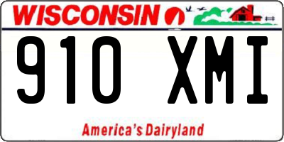 WI license plate 910XMI