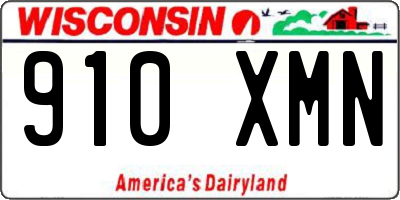 WI license plate 910XMN