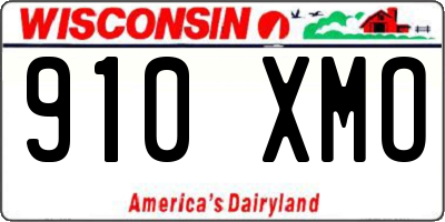 WI license plate 910XMO