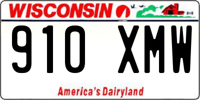 WI license plate 910XMW