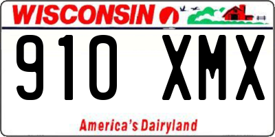 WI license plate 910XMX