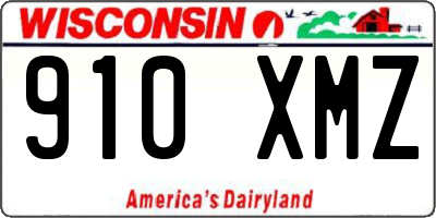 WI license plate 910XMZ
