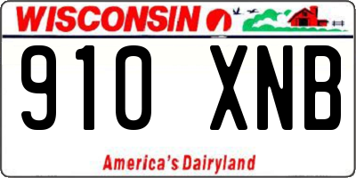 WI license plate 910XNB