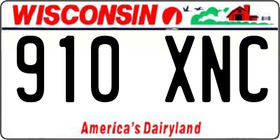 WI license plate 910XNC