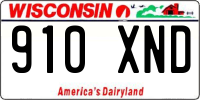 WI license plate 910XND