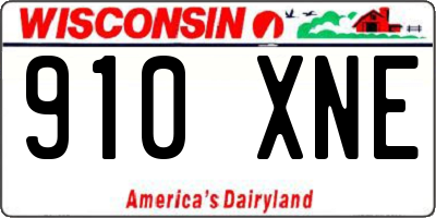 WI license plate 910XNE