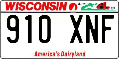WI license plate 910XNF