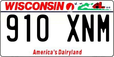 WI license plate 910XNM