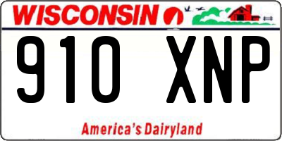 WI license plate 910XNP