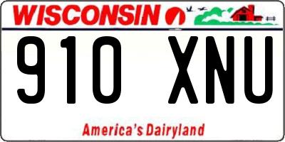 WI license plate 910XNU
